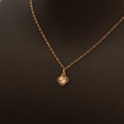 NK1488 عقد قولدفان "فدوكيا" وردة واحدة