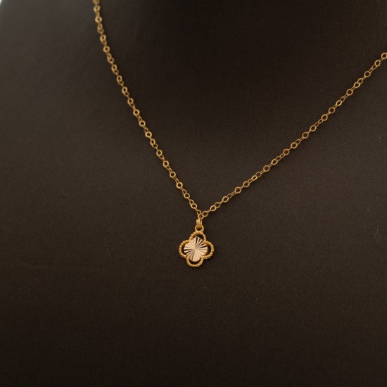 NK1488 عقد قولدفان "فدوكيا" وردة واحدة