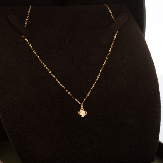 NK1488 عقد قولدفان "فدوكيا" وردة واحدة