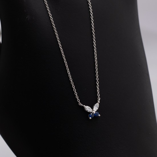 DNK143 عقد الفراشة (الماس "التوباز الازرق")